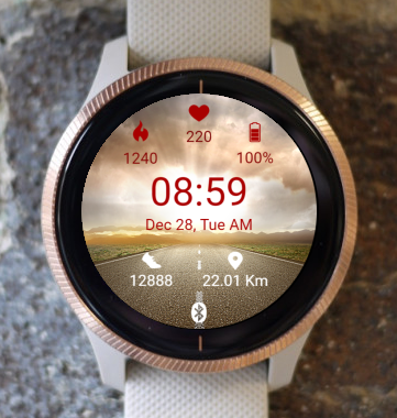 Garmin Watch Face - Sunrise Road