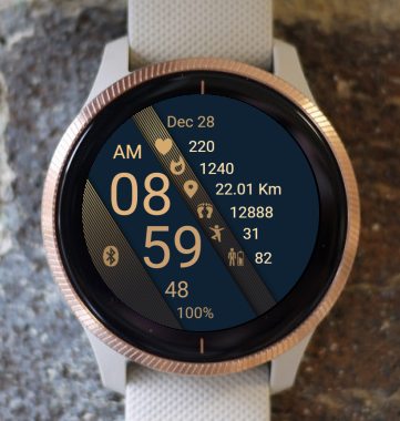 Garmin Watch Face - Active Time - Gold