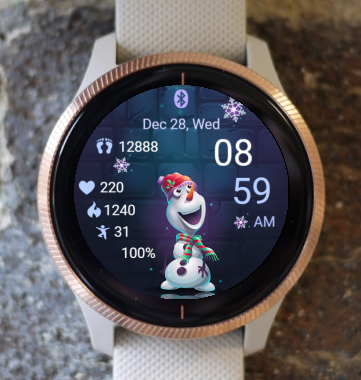 Garmin Watch Face - Winter - Happy Snowman