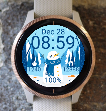 Garmin Watch Face - Happy Snowman