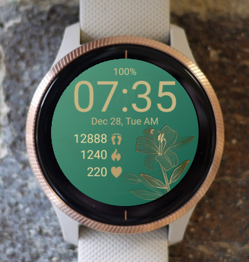 Garmin Watch Face - Gold Flower