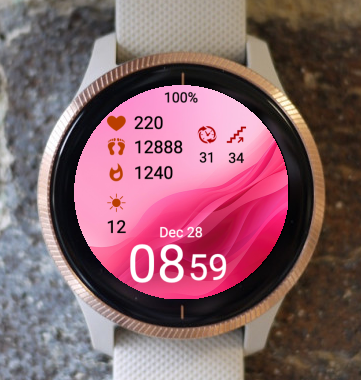 Garmin Watch Face - Pink Waves 5