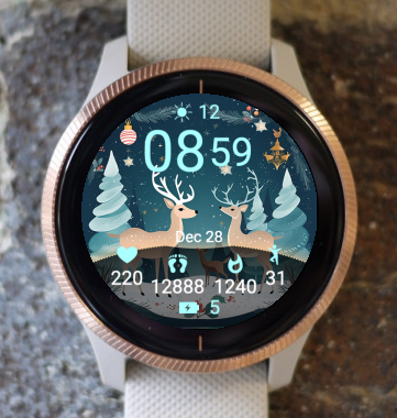 Garmin Watch Face - Christmas Deer