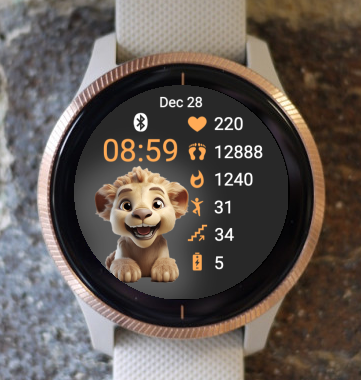 Garmin Watch Face - Cute Animal Lion